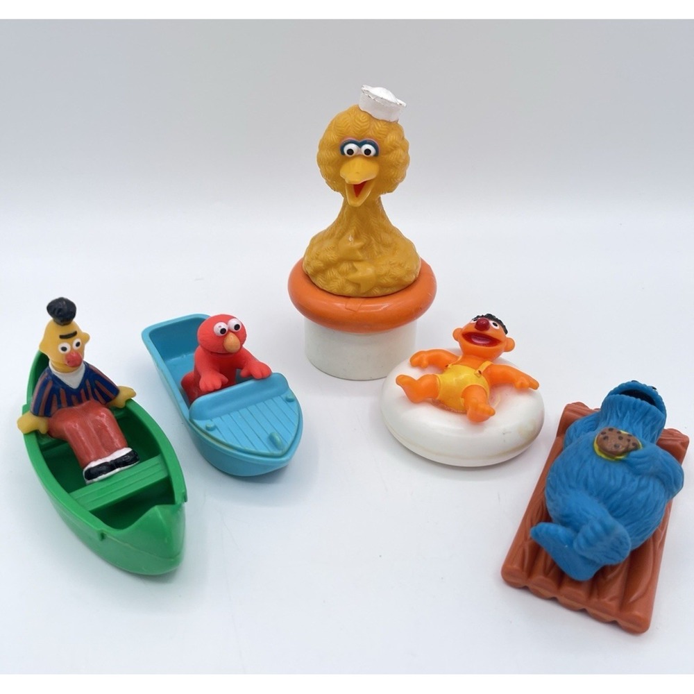 Vintage Sesame Street Tyco Floating Bath Tub Toy replacment Big Bird Elmo Ernie